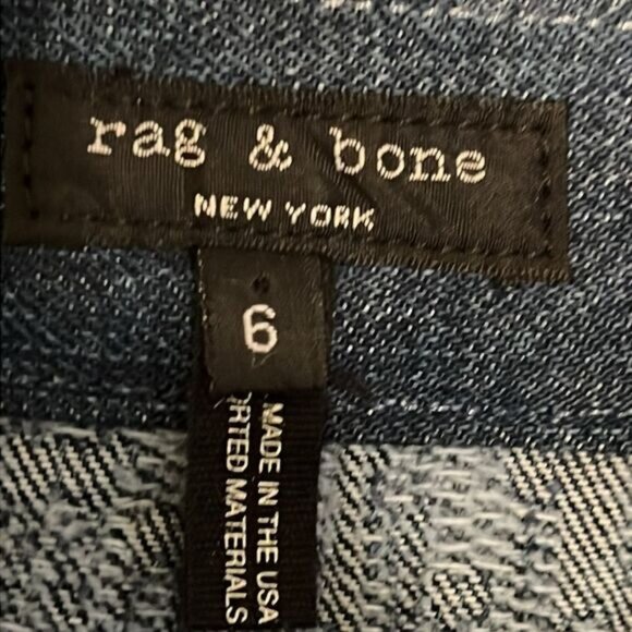 Rag & Bone Marina Textured Blue Indigo Wrap Denim Mini Skirt Size 6 - Picture 12 of 13